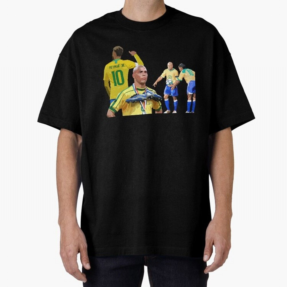 Brazilian Icons Oversized T-Shirt Remember Iconic Moments from FIFA World Cup 2026 for Fans of Mbappe and Neymar and Spain and Netherlands, Bringing Supporter Pride, Iconic Celebrations, Legendary Names and Global Match Day Energy; Created for