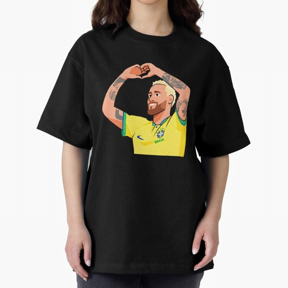 World Cup Neymar Oversized T-Shirt Make Game Day About Global Football Passion for FIFA World Cup 2026, Inspired by Mbappe and Neymar, Germany, Sports Nostalgia, International Competition, Famous Players and Unforgettable Victories; Ideal for Fans