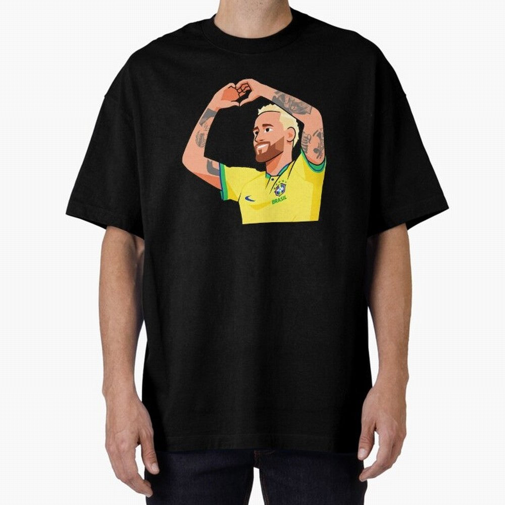 World Cup Neymar Oversized T-Shirt Make Game Day About Global Football Passion for FIFA World Cup 2026, Inspired by Mbappe and Neymar, Germany, Sports Nostalgia, International Competition, Famous Players and Unforgettable Victories; Ideal for Fans