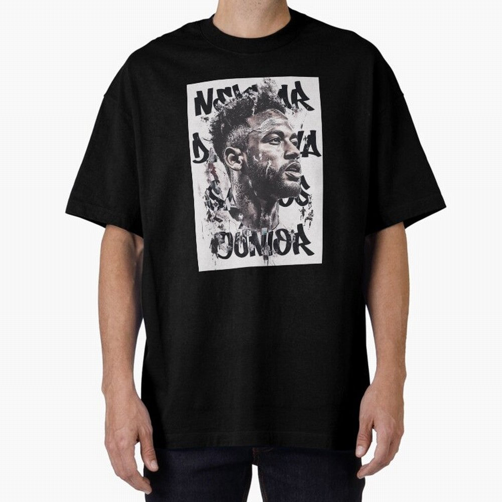 Potrait artistic collage of Neymar Classic T-Shirt Share the Excitement of Global Football Passion for FIFA World Cup 2026, Celebrating Neymar, Spain, Vintage Soccer Flavor, Modern Football Stars, National Flags and Final Night Emotion; Ideal for