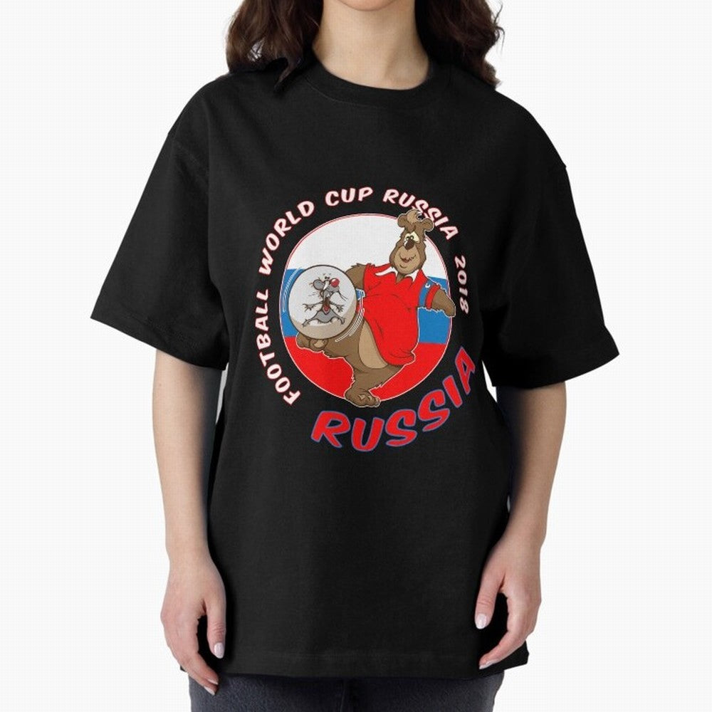 Russia football World Cup Russia 2018 T shirt and merchandise Oversized T-Shirt Celebrate Supporters United by the FIFA World Cup 2026 Group Stage Journey through Haaland and Mbappe Highlights, Spain Pride, Soccer Culture, Superstar Moments,