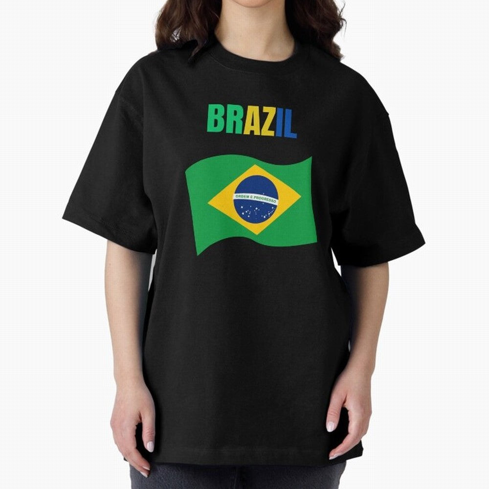 I love Brazil Oversized T-Shirt Carry FIFA World Cup 2026 for Fans of Mbappe and England, France and Netherlands, Bringing Supporter Pride, Iconic Celebrations, Legendary Names and Global Match Day Energy; Created for Match Day Parties, Soccer