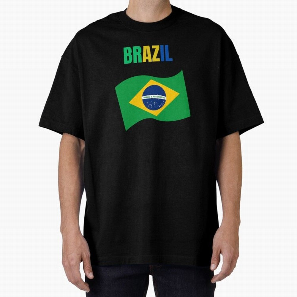 I love Brazil Oversized T-Shirt Carry FIFA World Cup 2026 for Fans of Mbappe and England, France and Netherlands, Bringing Supporter Pride, Iconic Celebrations, Legendary Names and Global Match Day Energy; Created for Match Day Parties, Soccer