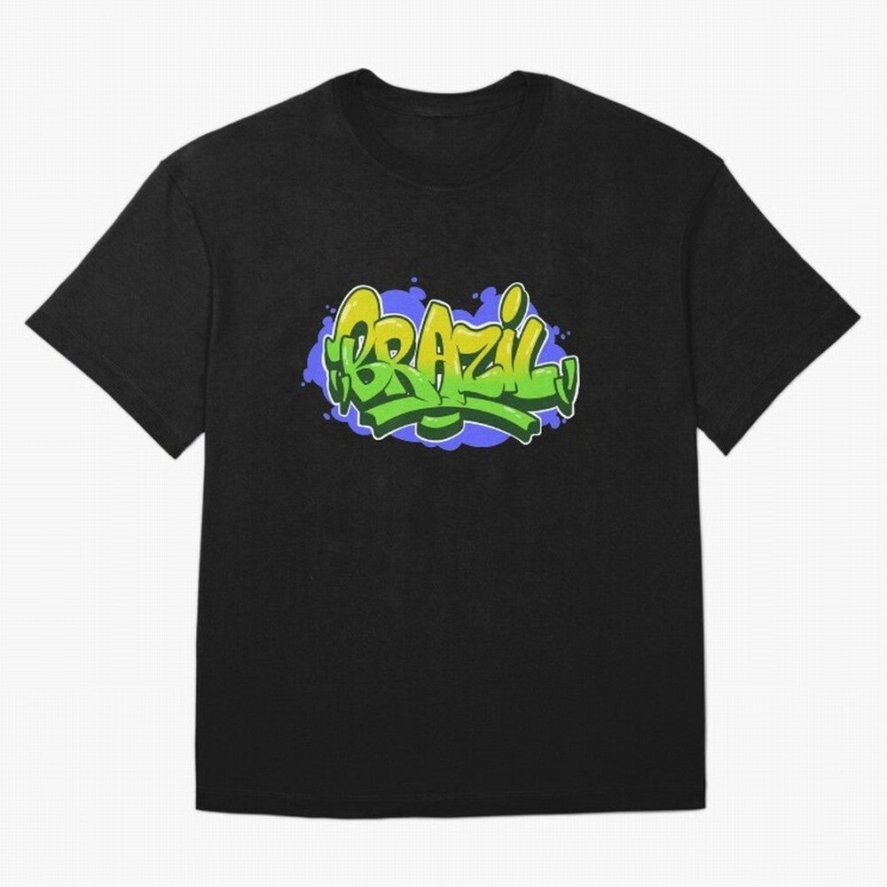 Brazil Graffiti Classic T-Shirt Represent Fans Who Live for FIFA World Cup 2026 Group Stage for Fans of Messi and Cristiano Ronaldo and Portugal, Bringing Champion Mindset, Group Stage Buzz, Knockout Tension and Passionate Fan Culture; Great for