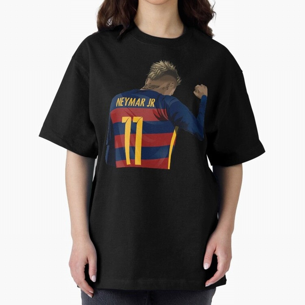 Neymar Oversized T-Shirt Honor Football Greatness during FIFA World Cup 2026 for Fans of Messi and Cristiano Ronaldo and Spain and Netherlands, Bringing Global Supporter Spirit, Legendary Goals, National Colors and Tournament Celebration; Created