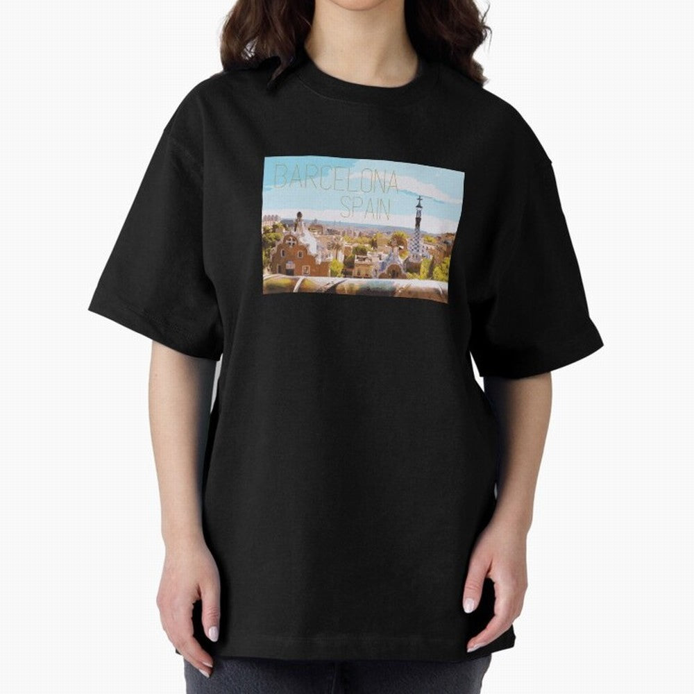 Barcelona Print Oversized T-Shirt Live for the Drama of FIFA World Cup 2026 USA Canada Mexico for Fans of Mbappe and Neymar and England and Germany, Bringing Soccer Culture, Superstar Moments, National Team Dreams and Competitive Fire; Made for