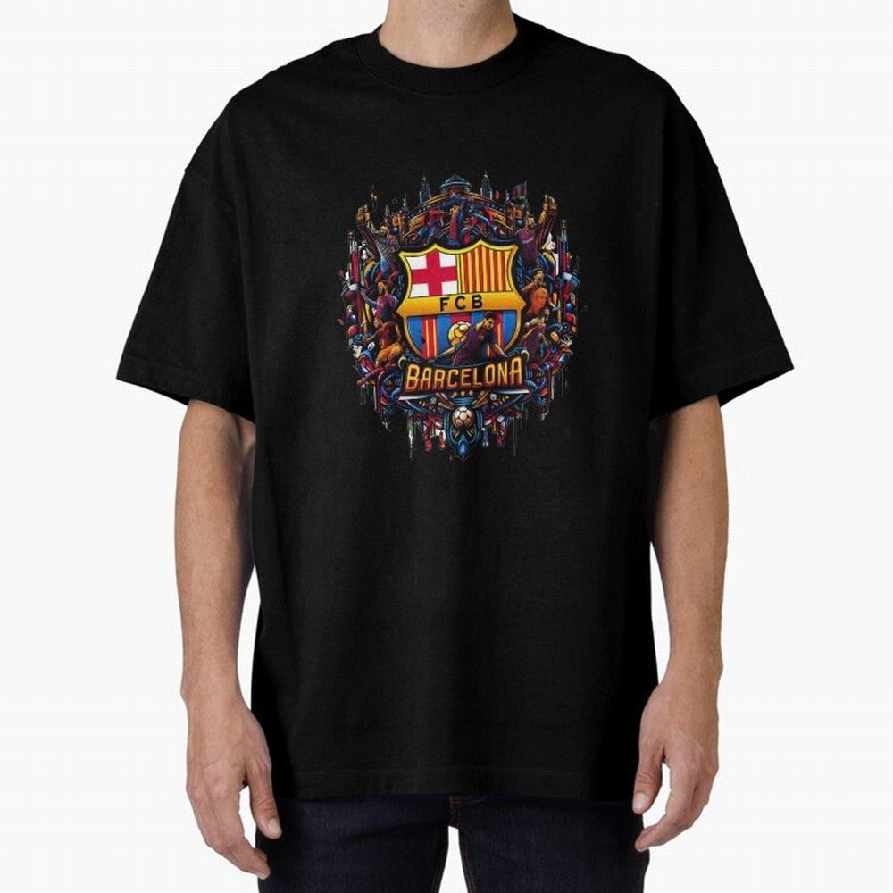 Barcelona - the temple of soccer Oversized T-Shirt Fuel the Hype around FIFA World Cup 2026 Spirit, Built around Spain, CR7 and Messi, Champion Mindset, Group Stage Buzz, Knockout Tension and Passionate Fan Culture; Perfect for Fans, Collectors,