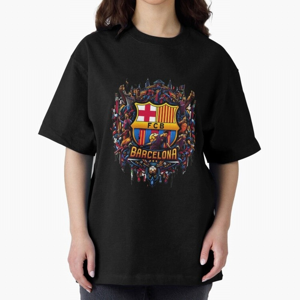 Barcelona - the temple of soccer Oversized T-Shirt Fuel the Hype around FIFA World Cup 2026 Spirit, Built around Spain, CR7 and Messi, Champion Mindset, Group Stage Buzz, Knockout Tension and Passionate Fan Culture; Perfect for Fans, Collectors,
