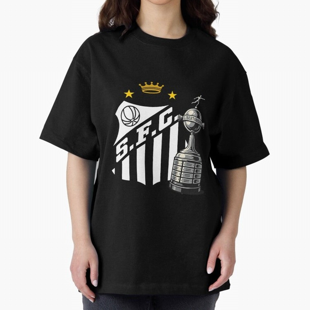 Santos Of Brazil With The Libertadores Cup Oversized T-Shirt Turn Every Weekend Toward Match Day Hype around FIFA World Cup 2026, Cristiano Ronaldo, Netherlands, Football History, Final Match Energy, Crowd Noise and Once in a Lifetime Moments;
