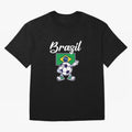 BRAZIL - Dabbing Football Soccer Ball - BRAZIL Classic T-Shirt Celebrate Football Dreams Across FIFA World Cup 2026 Spirit, Featuring England and Germany, Messi, Neymar and Mbappe, Football Festival Excitement, Trophy Ambitions, Country Rivalries