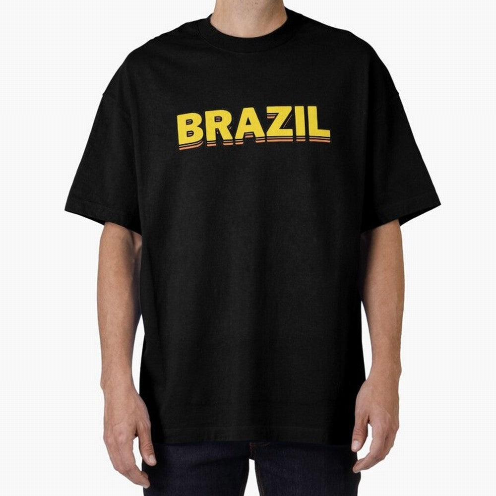 Brazil, yellow 3d sign Classic T-Shirt Treasure Match Day Hype around FIFA World Cup 2026 Group Stage, Haaland and Mbappe, Spain and Netherlands, Sports Nostalgia, International Competition, Famous Players and Unforgettable Victories; Ideal for