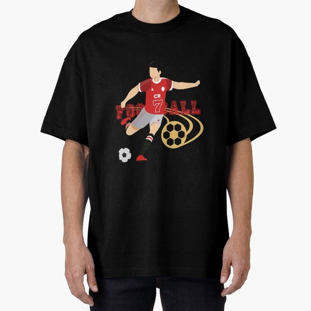 Ronaldo Football Icon Oversized T-Shirt Share Match Day Hype around FIFA World Cup 2026 Group Stage, Haaland and Mbappe, Germany, Football Festival Excitement, Trophy Ambitions, Country Rivalries and Star Player Buzz; Perfect for Fans, Collectors,