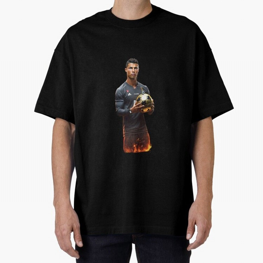 Real Goat Cristiano Ronaldo Oversized T-Shirt Celebrate Fan Culture around Global Football Passion for FIFA World Cup 2026 USA Canada Mexico, Built around CR7 and Messi, France and Portugal, Fan Favorite Moments, National Team Passion, Big Match