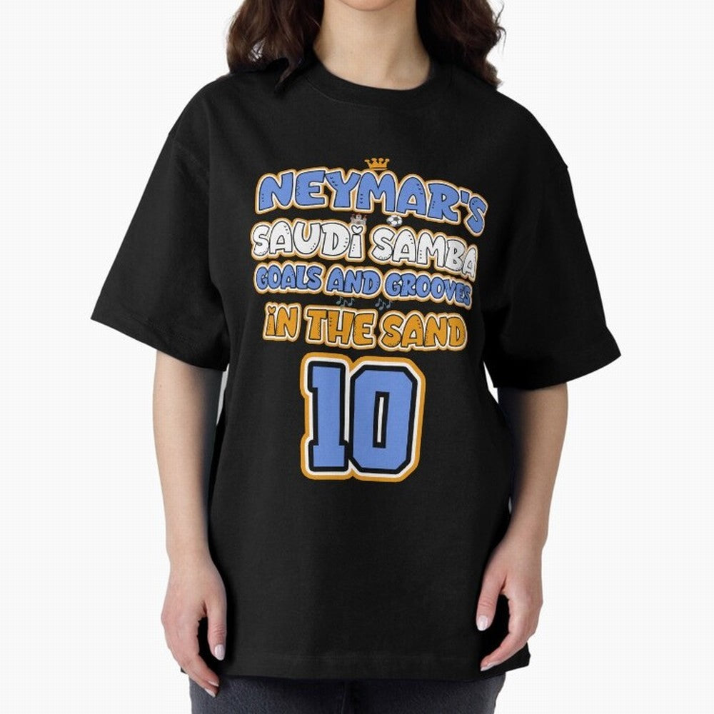 SAUDI SAMBA GOALS & GROOVES Oversized T-Shirt Follow the Final Road of the FIFA World Cup 2026 Group Stage Journey through Neymar Highlights, England Pride, Tournament Hype, Historic Matchups, Family Viewing Parties and Global Sports Pride; Perfect