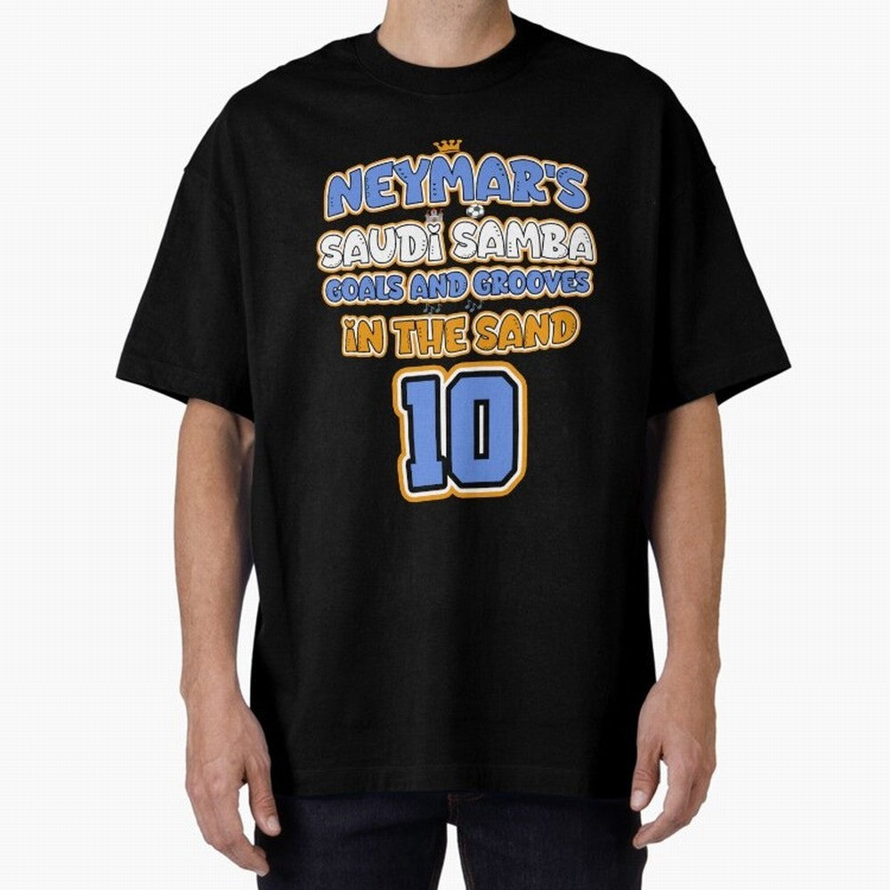 SAUDI SAMBA GOALS & GROOVES Oversized T-Shirt Follow the Final Road of the FIFA World Cup 2026 Group Stage Journey through Neymar Highlights, England Pride, Tournament Hype, Historic Matchups, Family Viewing Parties and Global Sports Pride; Perfect
