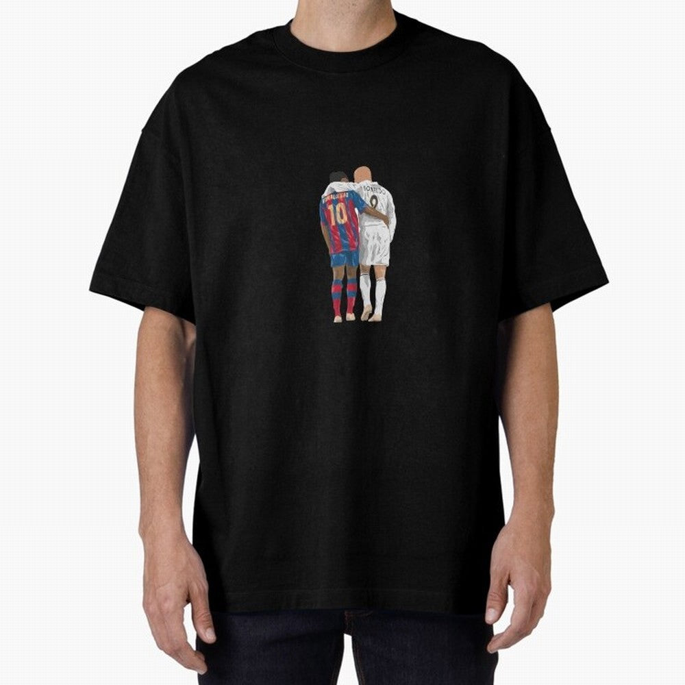 Ronaldinho, Ronaldo Minimalist Oversized T-Shirt Celebrate Fan Culture around FIFA World Cup 2026 USA Canada Mexico Spirit, Capturing France and Portugal, Messi, Stadium Memories, Football Loyalty, International Chants and Championship Tradition;