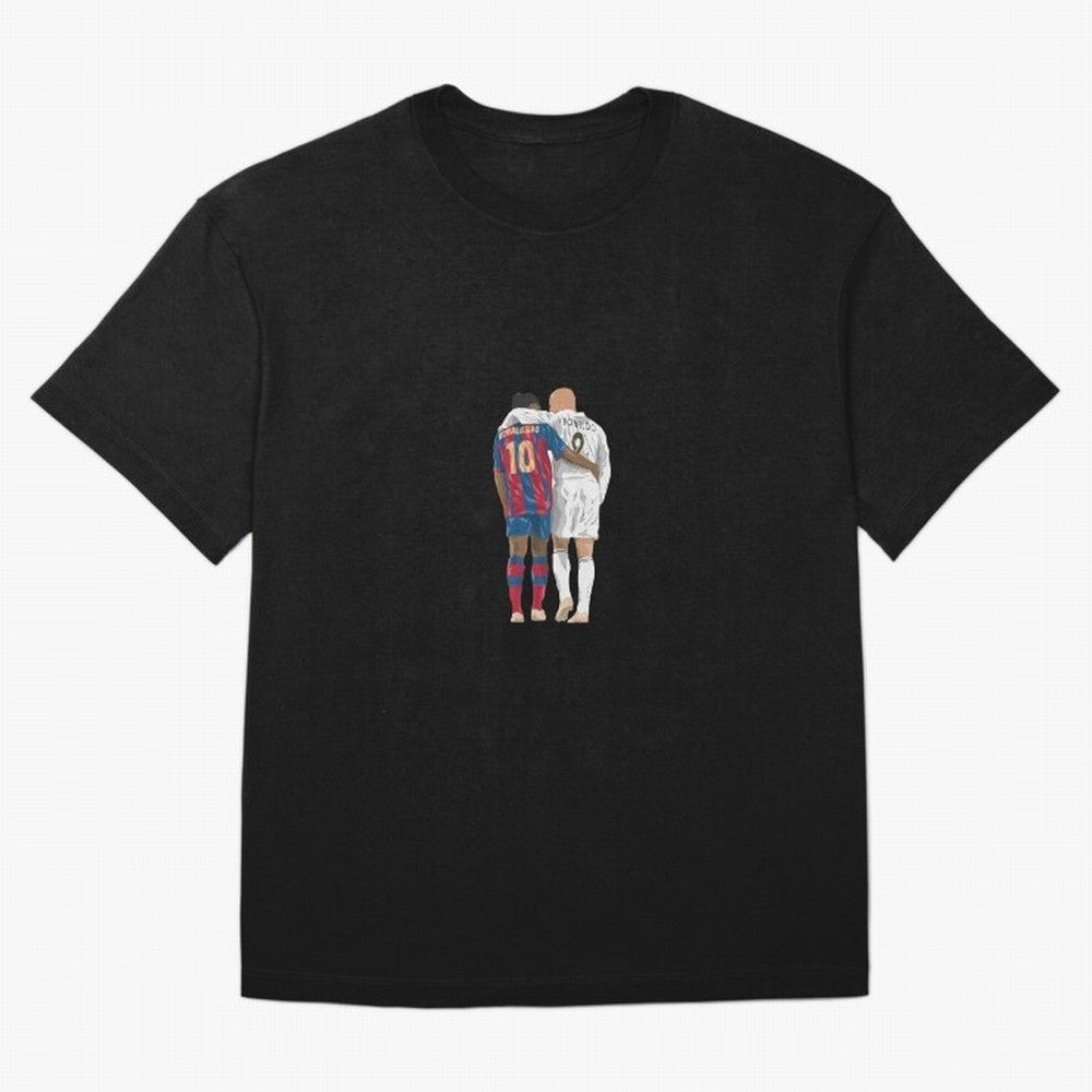 Ronaldinho, Ronaldo Minimalist Oversized T-Shirt Celebrate Fan Culture around FIFA World Cup 2026 USA Canada Mexico Spirit, Capturing France and Portugal, Messi, Stadium Memories, Football Loyalty, International Chants and Championship Tradition;