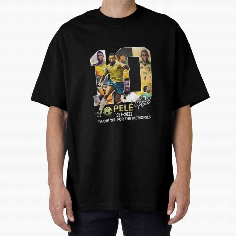Signed Pele Shirt Oversized T-Shirt Cheer through Every Moment of FIFA World Cup 2026 USA Canada Mexico Spirit, Highlighting Portugal, Mbappe, Retro Football Energy, Iconic Rivalries, Trophy Chase Drama and Stadium Atmosphere; Made for Collectors