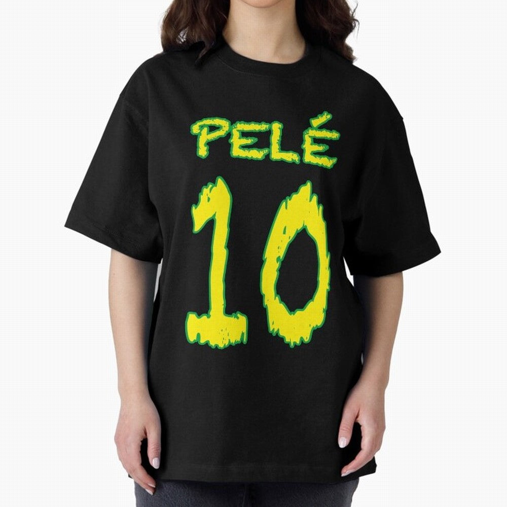 Pel¨¦ 10 Oversized T-Shirt Celebrate Fan Culture around FIFA World Cup 2026 USA Canada Mexico Spirit, Centered on Argentina and Brazil, Cristiano Ronaldo, Championship Spirit, Famous Goals, Roaring Crowds and International Football Unity; Great for