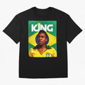King Pele Oversized T-Shirt Represent FIFA World Cup 2026 USA Canada Mexico for Fans of Mbappe and Neymar and England, France and Netherlands, Bringing Retro Football Energy, Iconic Rivalries, Trophy Chase Drama and Stadium Atmosphere; Made for
