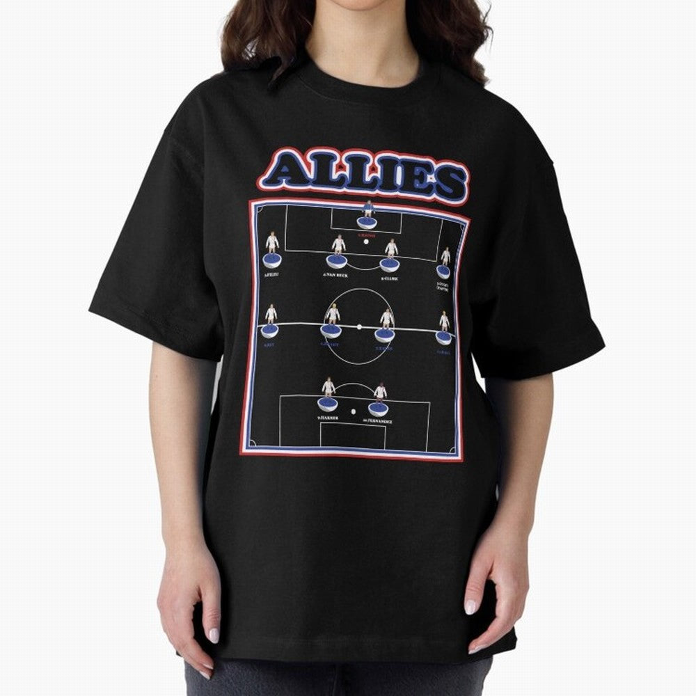 The Allies Team Line Up Oversized T-Shirt Feel Global Football Passion for FIFA World Cup 2026, Connected to Messi, CR7 and Mbappe, England, France and Netherlands, Game Day Rituals, Football Legends, Country Pride and the Road to the Final; Made