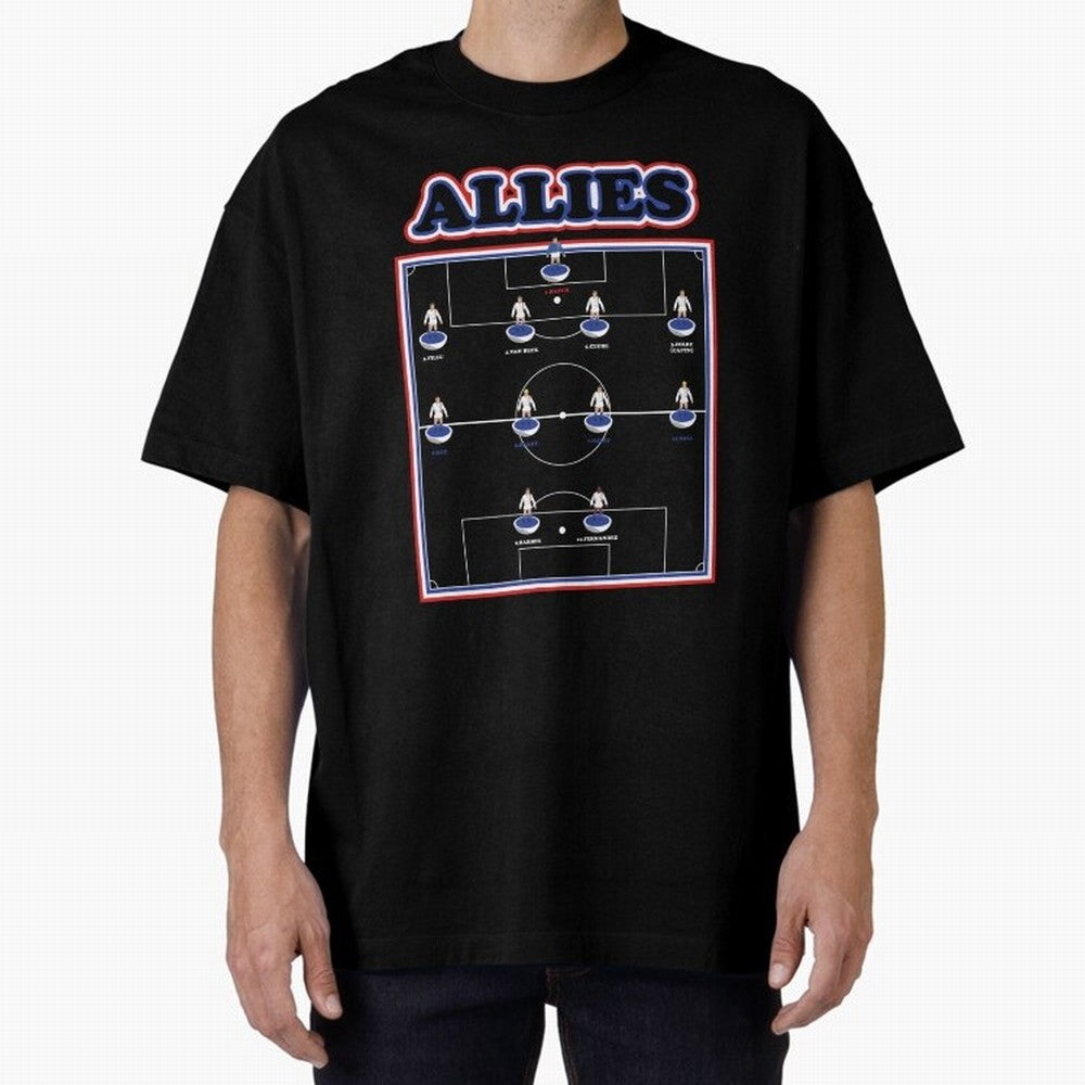 The Allies Team Line Up Oversized T-Shirt Feel Global Football Passion for FIFA World Cup 2026, Connected to Messi, CR7 and Mbappe, England, France and Netherlands, Game Day Rituals, Football Legends, Country Pride and the Road to the Final; Made