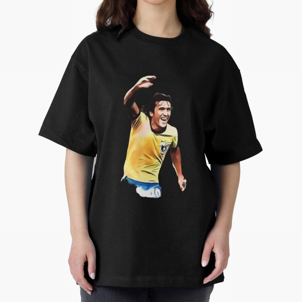 Legends of The Beautiful Game Cartoon Collection Legends Arthur Zico 2 Cartoon Artwork134 Oversized T-Shirt Make the Season About FIFA World Cup 2026 USA Canada Mexico Capturing CR7, France Energy, Football Festival Excitement, Trophy Ambitions,