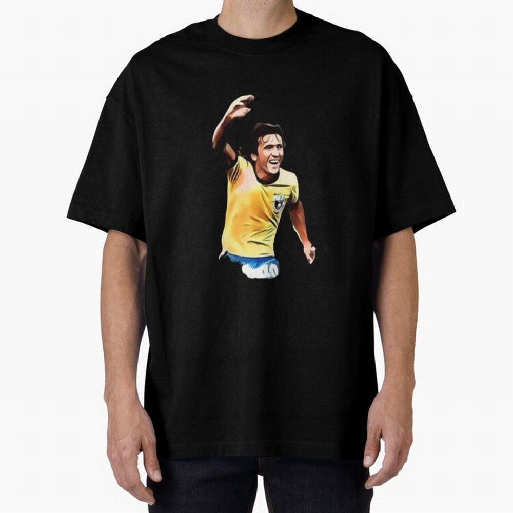 Legends of The Beautiful Game Cartoon Collection Legends Arthur Zico 2 Cartoon Artwork134 Oversized T-Shirt Make the Season About FIFA World Cup 2026 USA Canada Mexico Capturing CR7, France Energy, Football Festival Excitement, Trophy Ambitions,
