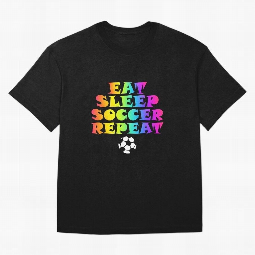 Eat Sleep Soccer Repeat - Football Active T-Shirt Celebrate Soccer Greatness during the FIFA World Cup 2026 Group Stage Journey through Mbappe and Neymar Highlights, Brazil, Portugal and Argentina Pride, Classic Soccer Heritage, Championship