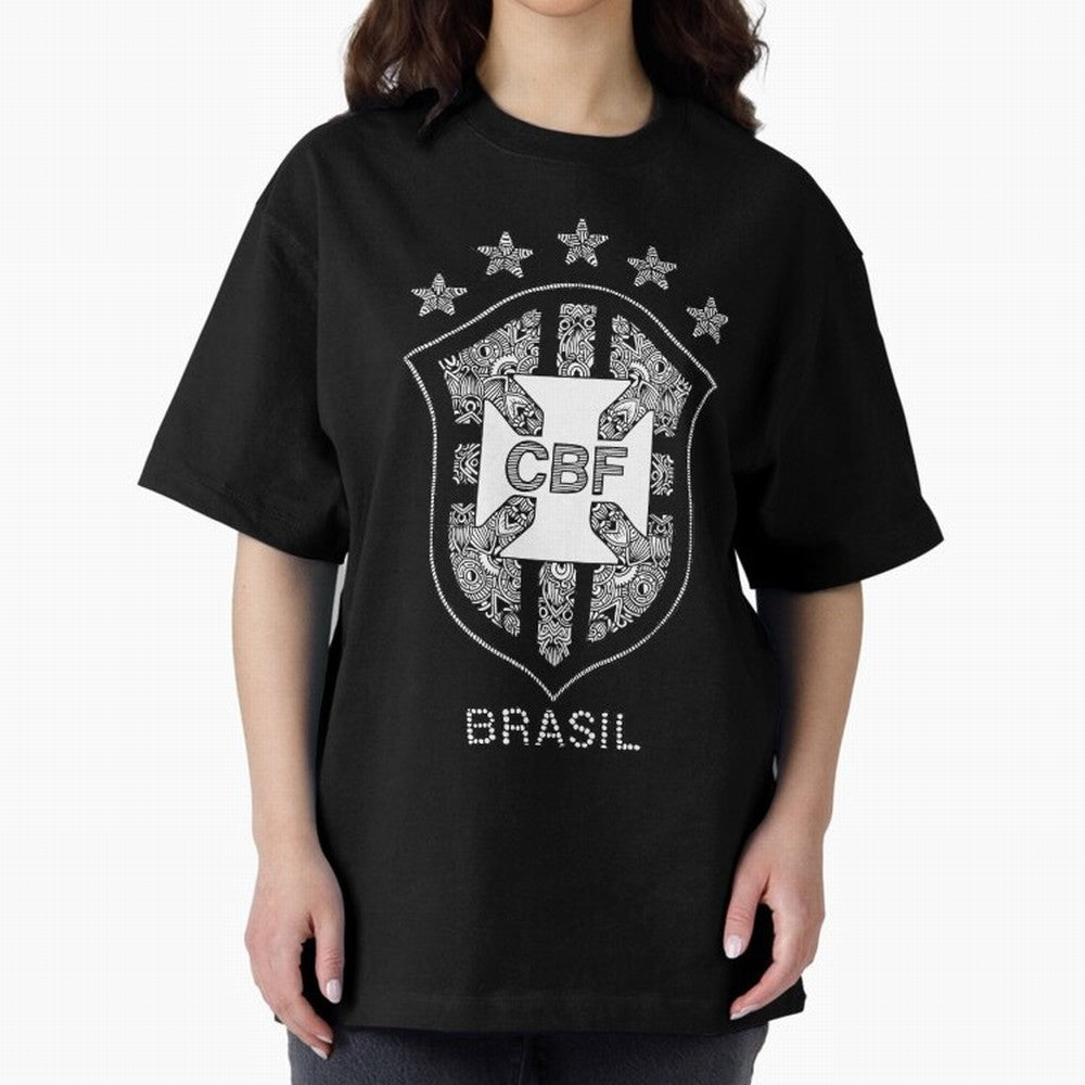 BRASIL NATIONAL FOOTBALL TEAM LOGO Oversized T-Shirt Elevate Match Day Hype around FIFA World Cup 2026 USA Canada Mexico, CR7 and Messi, England, Fan Favorite Moments, National Team Passion, Big Match Drama and Soccer History; Built for Supporters