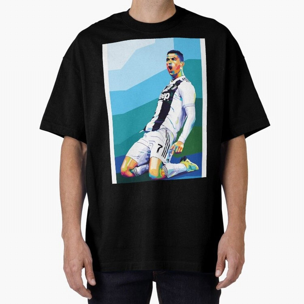 Cristiano Ronaldo Celebration Pop Art Graphic T-Shirt Capture Match Day Hype around FIFA World Cup 2026 USA Canada Mexico, Messi and Cristiano Ronaldo, Germany, Sports Nostalgia, International Competition, Famous Players and Unforgettable