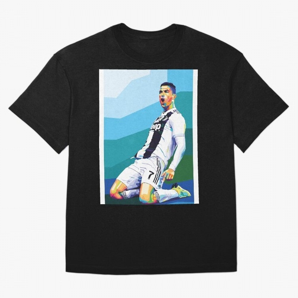 Cristiano Ronaldo Celebration Pop Art Graphic T-Shirt Capture Match Day Hype around FIFA World Cup 2026 USA Canada Mexico, Messi and Cristiano Ronaldo, Germany, Sports Nostalgia, International Competition, Famous Players and Unforgettable