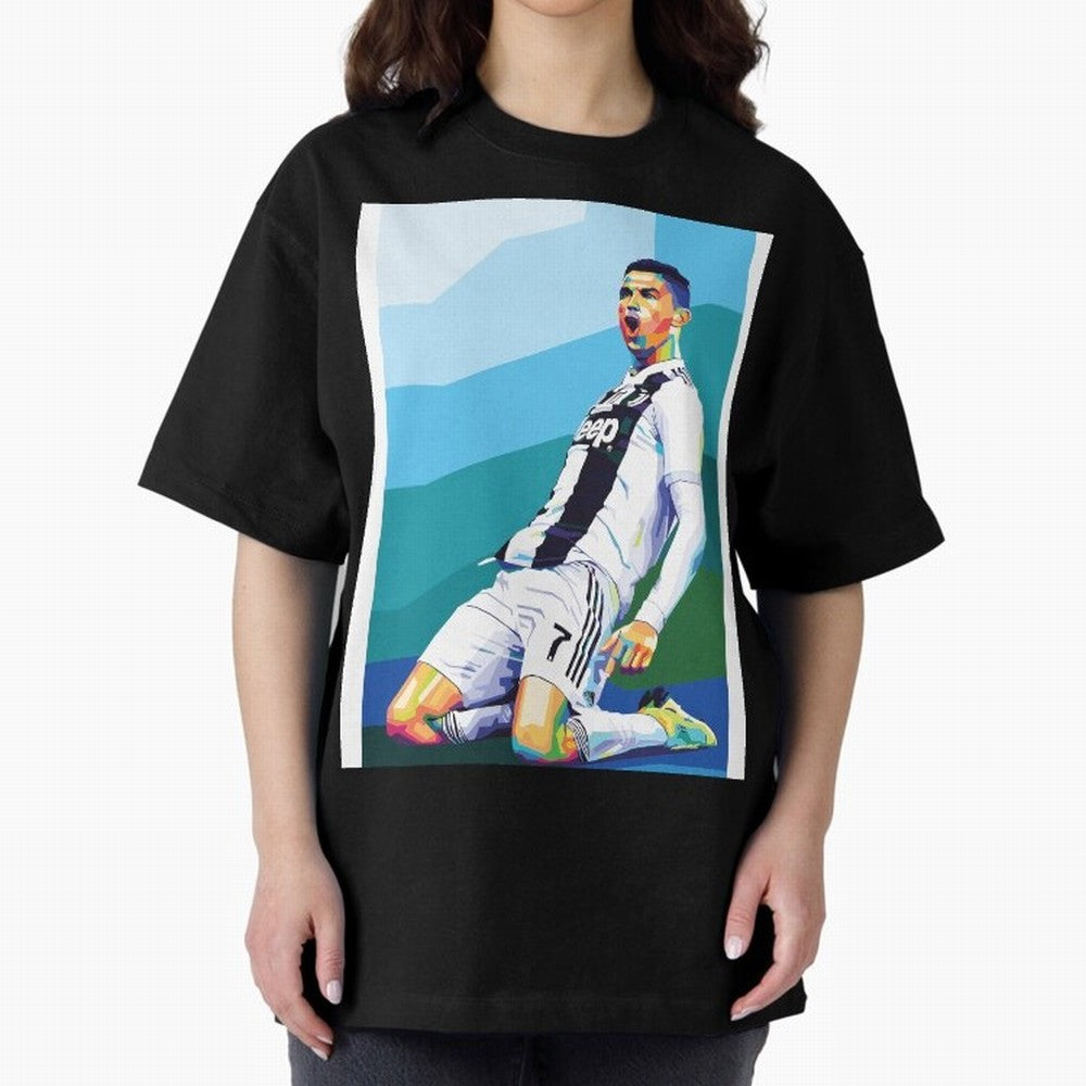 Cristiano Ronaldo Celebration Pop Art Graphic T-Shirt Capture Match Day Hype around FIFA World Cup 2026 USA Canada Mexico, Messi and Cristiano Ronaldo, Germany, Sports Nostalgia, International Competition, Famous Players and Unforgettable