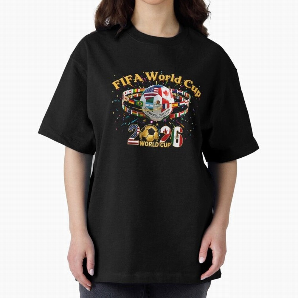 2026 World Cup Soccer World Flags Stadium Graphic Classic T-Shirt Celebrate Football Heritage in FIFA World Cup 2026 USA Canada Mexico Spirit, Featuring France, Neymar, Supporter Pride, Iconic Celebrations, Legendary Names and Global Match Day