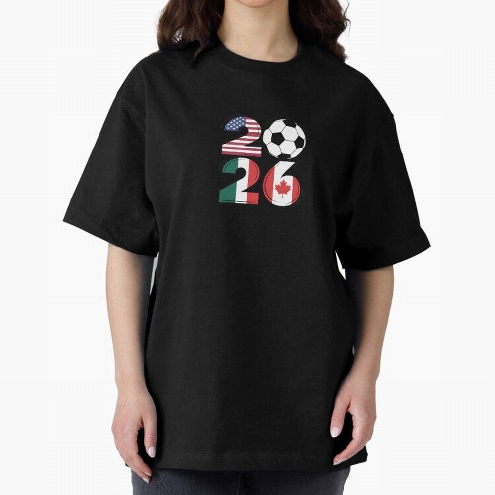 2026 soccer logo Classic T-Shirt Represent Football Lovers during FIFA World Cup 2026 USA Canada Mexico Spirit, Featuring Brazil, Portugal and Argentina, Messi and Cristiano Ronaldo, Worldwide Fan Energy, Dramatic Goals, Stadium Lights and