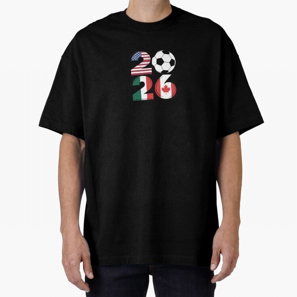 2026 soccer logo Classic T-Shirt Represent Football Lovers during FIFA World Cup 2026 USA Canada Mexico Spirit, Featuring Brazil, Portugal and Argentina, Messi and Cristiano Ronaldo, Worldwide Fan Energy, Dramatic Goals, Stadium Lights and