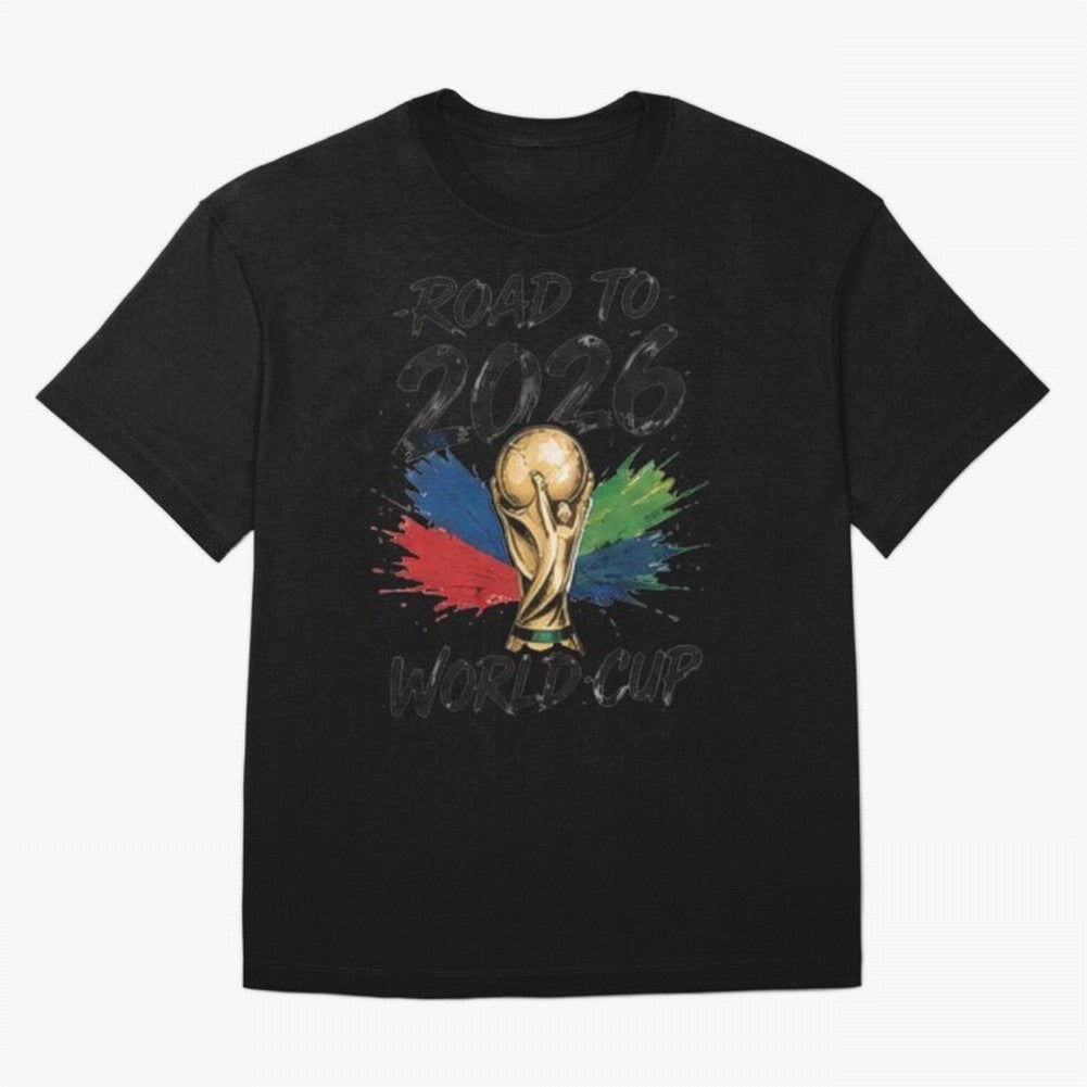 Road To 2026 World Cup Football Graphic Tee Classic T-Shirt Celebrate the Next Chapter of the FIFA World Cup 2026 Journey through Mbappe and Neymar Highlights, Brazil Pride, Champion Mindset, Group Stage Buzz, Knockout Tension and Passionate Fan