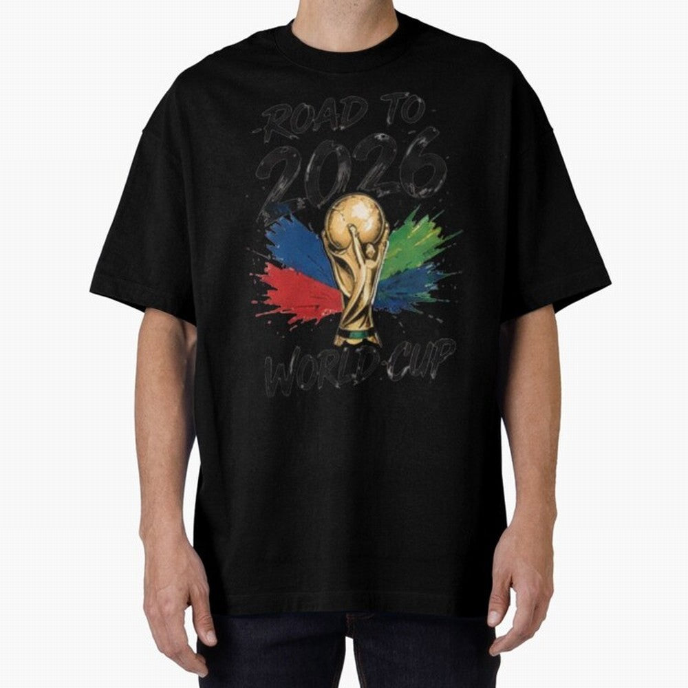 Road To 2026 World Cup Football Graphic Tee Classic T-Shirt Celebrate the Next Chapter of the FIFA World Cup 2026 Journey through Mbappe and Neymar Highlights, Brazil Pride, Champion Mindset, Group Stage Buzz, Knockout Tension and Passionate Fan