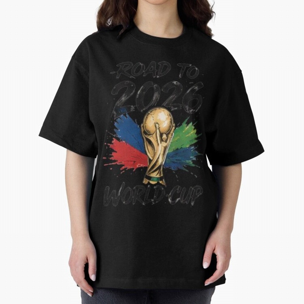 Road To 2026 World Cup Football Graphic Tee Classic T-Shirt Celebrate the Next Chapter of the FIFA World Cup 2026 Journey through Mbappe and Neymar Highlights, Brazil Pride, Champion Mindset, Group Stage Buzz, Knockout Tension and Passionate Fan
