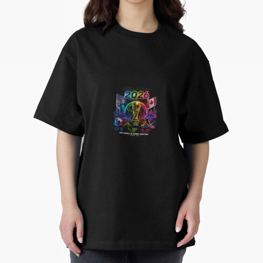 World Cup 2026 ¨C United Passion ?? | Neon Football Design Classic T-Shirt Feel the Heartbeat of FIFA World Cup 2026 Spirit, with Portugal, Spain and Germany, Cristiano Ronaldo, Haaland and CR7, Stadium Memories, Football Loyalty, International