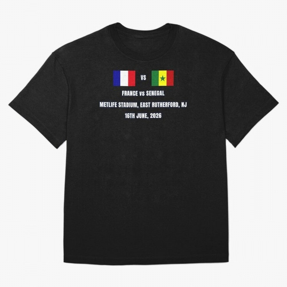 France vs Senegal 16 June 2026 ¨C Football Match Design East Rutherford Classic T-Shirt Bring Retro Soccer Energy to the FIFA World Cup 2026 Journey through Messi, Neymar and Mbappe Highlights, Argentina and Brazil Pride, Fan Favorite Moments,