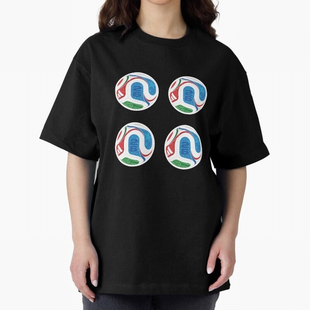 2026 World Soccer Ball Sticker Pack (4 pcs) Classic T-Shirt Bring Global Tournament Vibes to FIFA World Cup 2026 Group Stage for Fans of Neymar, Haaland and Cristiano Ronaldo and Spain, Bringing Global Supporter Spirit, Legendary Goals, National