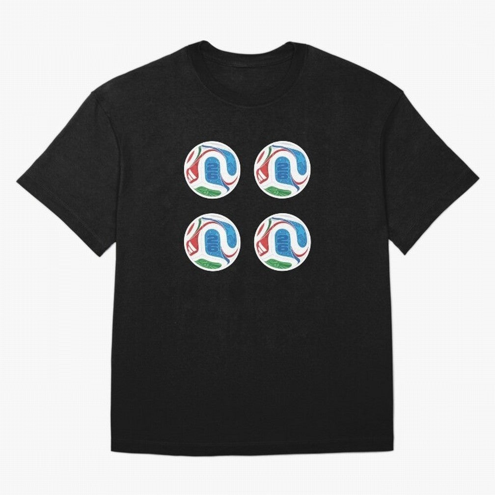 2026 World Soccer Ball Sticker Pack (4 pcs) Classic T-Shirt Bring Global Tournament Vibes to FIFA World Cup 2026 Group Stage for Fans of Neymar, Haaland and Cristiano Ronaldo and Spain, Bringing Global Supporter Spirit, Legendary Goals, National