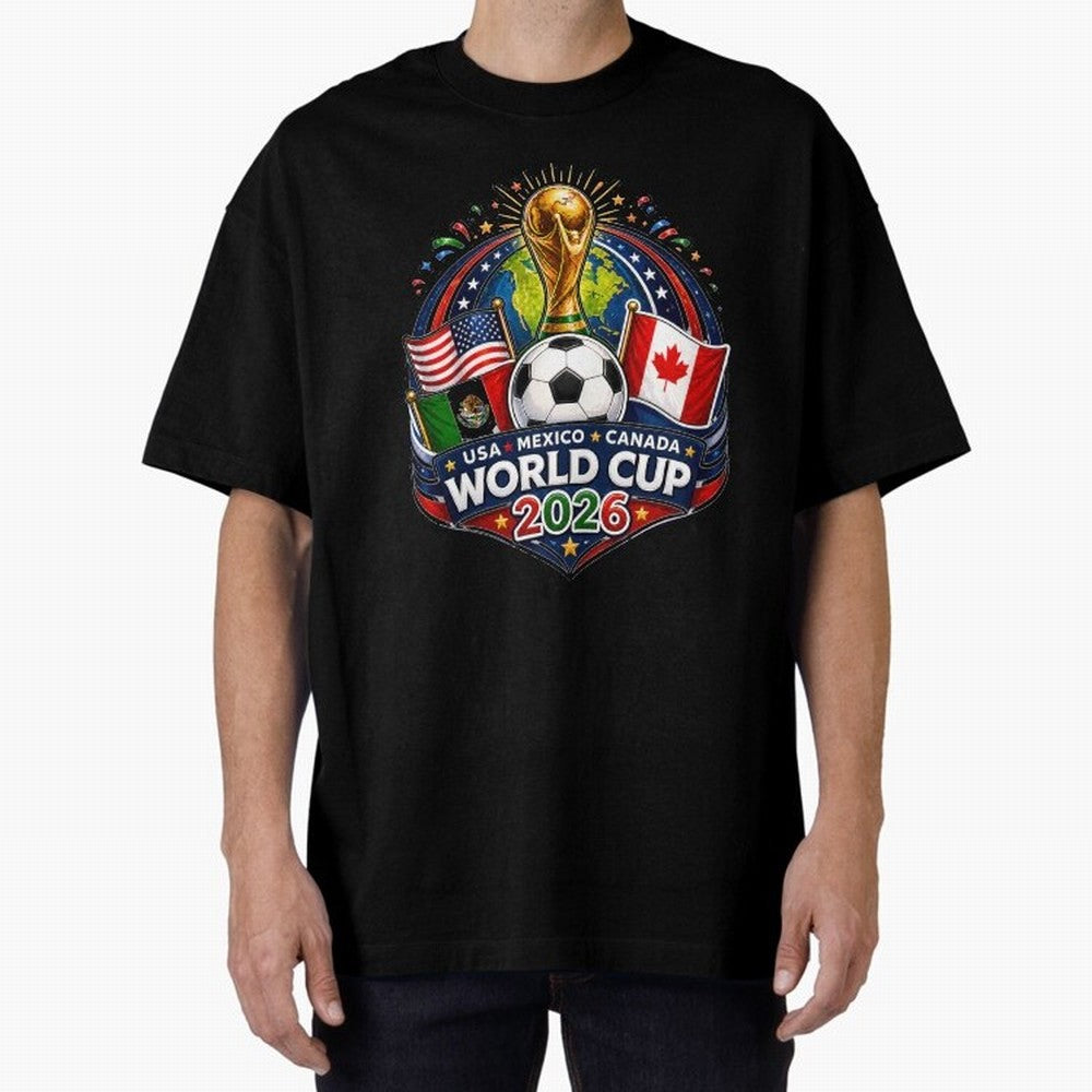 World Cup 2026 Sticker ¨C USA Mexico Canada Football Trophy Design Classic T-Shirt Celebrate National Team Dreams in Global Football Passion for FIFA World Cup 2026 Group Stage, with Neymar, England and Germany, Match Day Excitement, Supporter