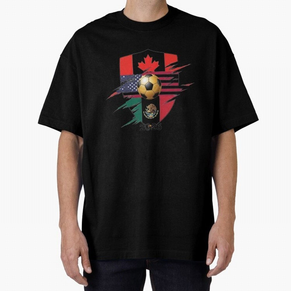 Golden Soccer Ball 2026 Host Nations Emblem Classic T-Shirt Remember FIFA World Cup 2026 USA Canada Mexico Spirit, Centered on England and Germany, Haaland and Mbappe, Champion Mindset, Group Stage Buzz, Knockout Tension and Passionate Fan Culture;