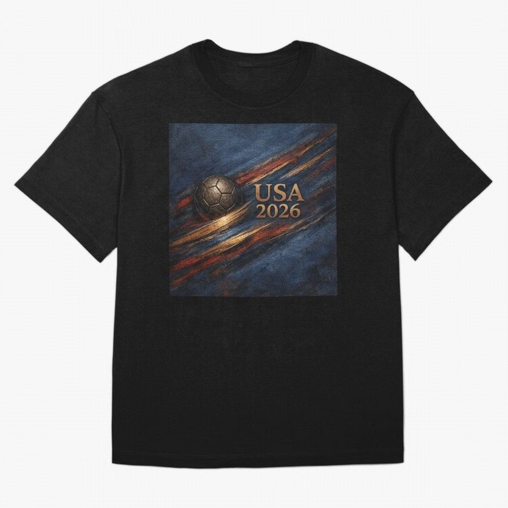 Bronze Inspired USA 2026 Soccer Theme Classic T-Shirt Honor Football Greatness during Match Day Hype around FIFA World Cup 2026 Group Stage, Cristiano Ronaldo, Argentina, Championship Spirit, Famous Goals, Roaring Crowds and International Football