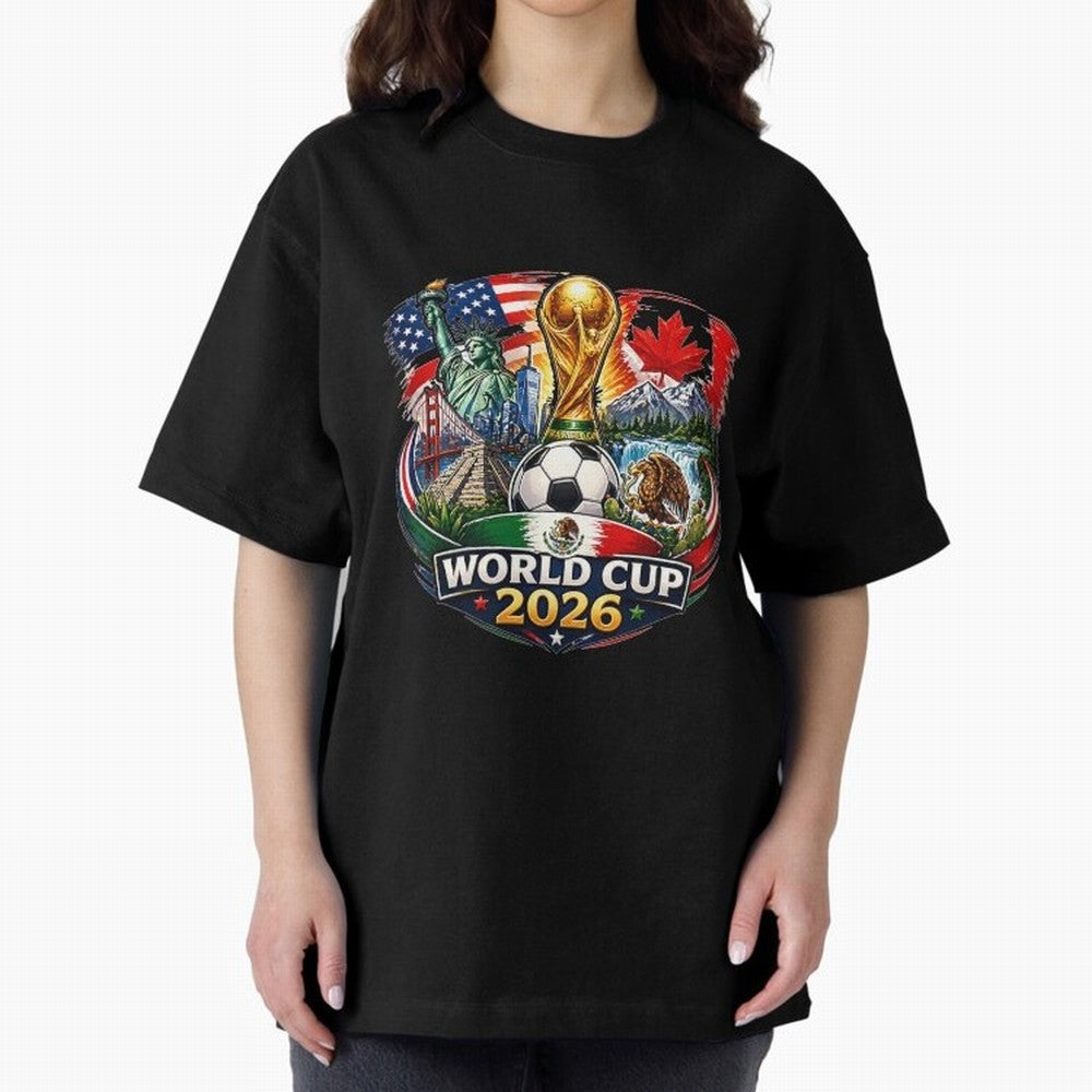 World Football 2026 USA Canada Mexico ¨C Soccer Fan Design Retro Travel Style Classic T-Shirt Honor the Beautiful Game during the FIFA World Cup 2026 Journey through Messi, CR7 and Mbappe Highlights, Brazil, Portugal and Argentina Pride, Vintage