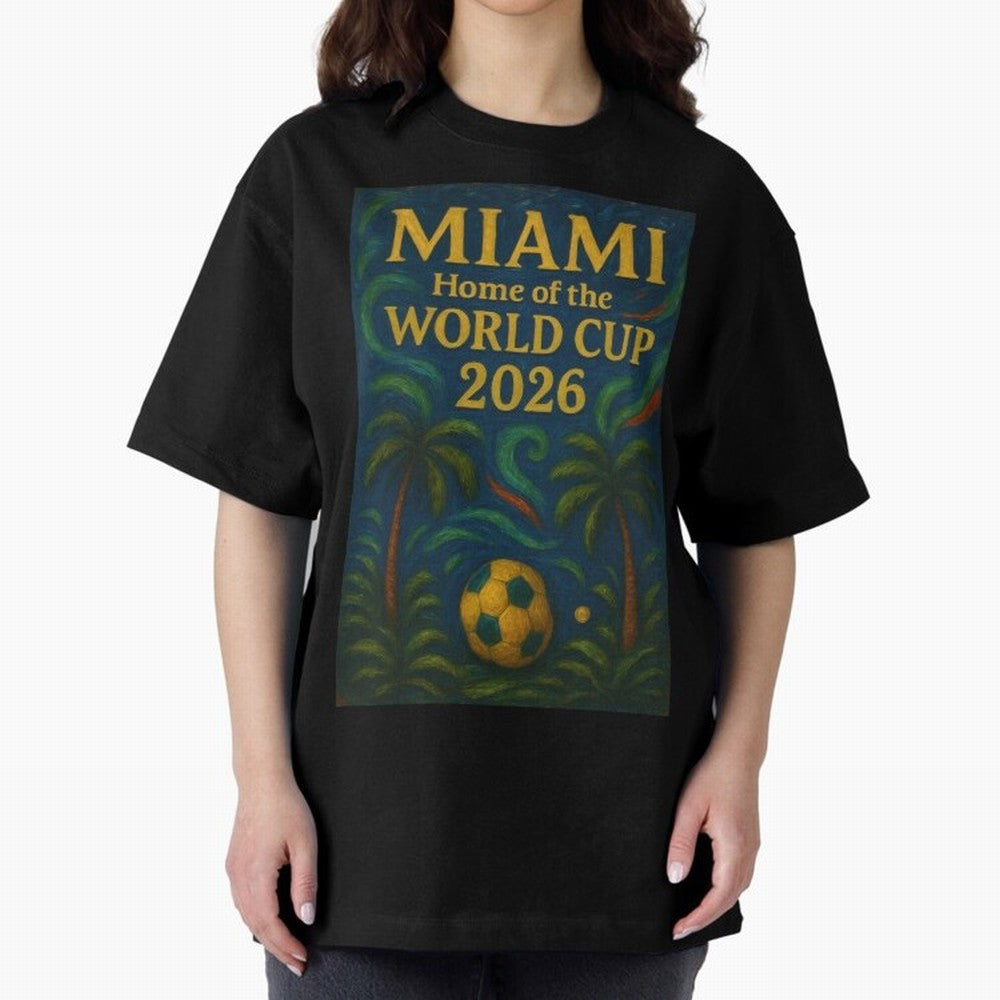Miami Home of the World Cup 2026 Soccer Fan Poster ¡ª Tropical Art Print Classic T-Shirt Bring a Champion Mindset to the FIFA World Cup 2026 Group Stage Journey through CR7 Highlights, Brazil Pride, Soccer Culture, Superstar Moments, National Team