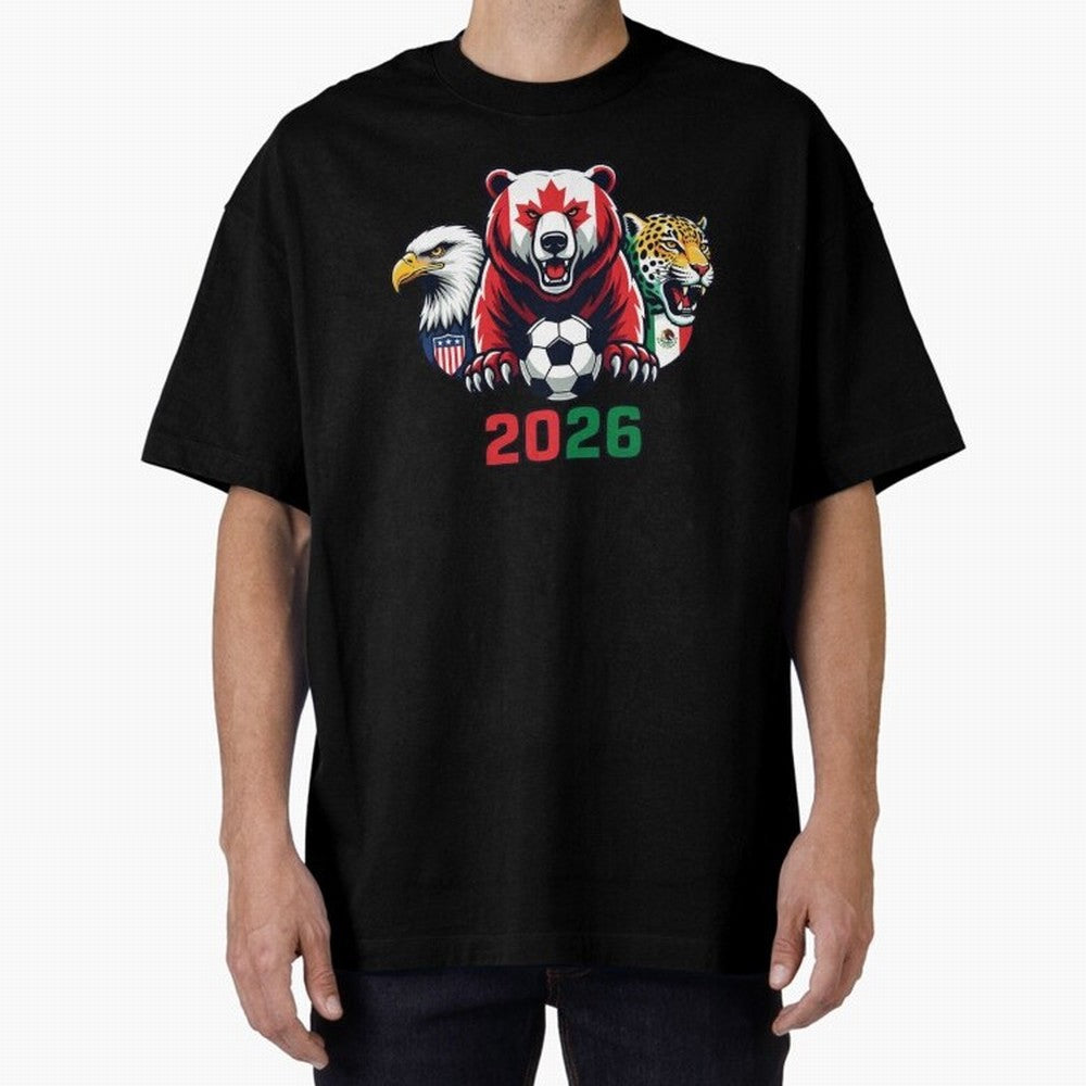 World Cup 2026 USA Canada Mexico Host Mascots Classic T-Shirt Celebrate Supporters United by FIFA World Cup 2026 Made for Messi, England, France and Netherlands Energy, Vintage Soccer Flavor, Modern Football Stars, National Flags and Final Night