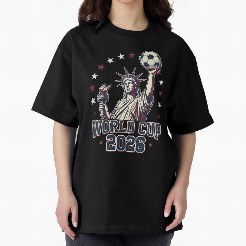 World Cup 2026 USA Soccer Statue Liberty Classic T-Shirt Support Global Football Passion for FIFA World Cup 2026, Featuring Cristiano Ronaldo, Spain and Netherlands, Soccer Culture, Superstar Moments, National Team Dreams and Competitive Fire;